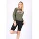 Mad Girls Khaki Crew-Neck Women Sweatshirt MG789 - Haki