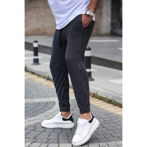 Madmext Black Striped Sweatpants 2931 - Siyah