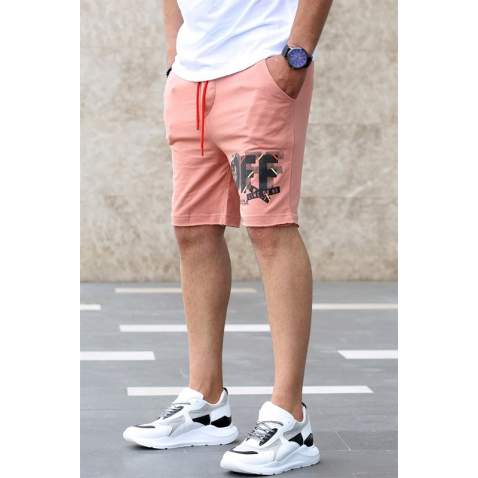 Madmext Soft Pink Printed Capri for Men 4247 - Pudra