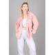 Mad Girls Oversize Soft Pink Woolen Jacket Mg1199 - Pudra