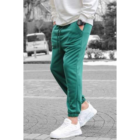 Men Green Basic Jogger Trousers - Yeşil