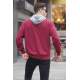 Maroon Designed Hoodie Sweatshirt 6022 - Bordo