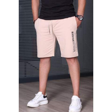 Madmext Beige Capri Shorts 5403 - Bej