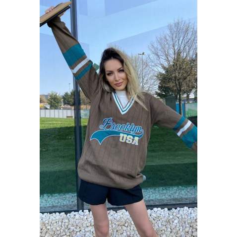 Mad Girls Brown Sweater MG1279 - Kahverengi