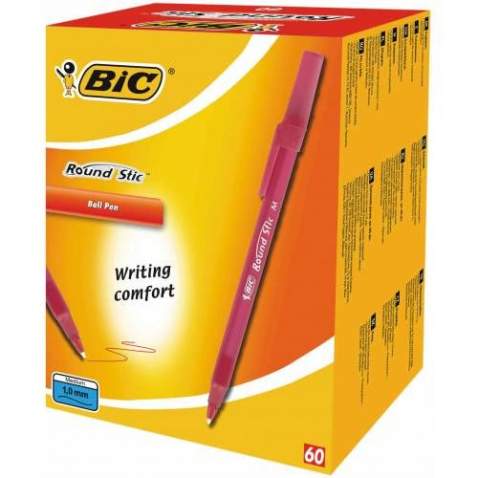 Bic Round Stic Tükenmez Kalem Kırmızı 60'lı Paket Ücretsiz Kargo