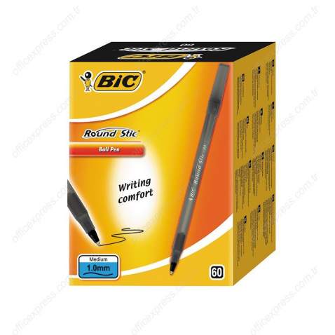 Bic Round Stic Tükenmez Kalem Siyah 60'lı Paket Ücretsiz Kargo