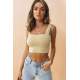 Mad Girls Beige Crop Top MG1010 - Bej