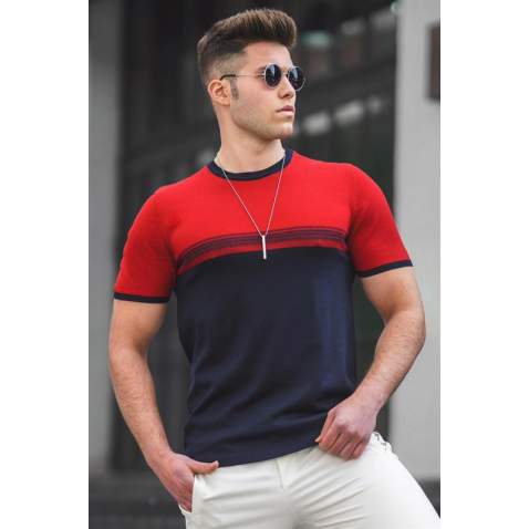 Madmext Men Red Knitwear T-shirt 5094 - Kırmızı