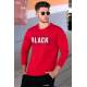 Madmext Red Printed Men Sweatshirt 4755 - Kırmızı