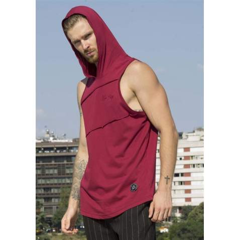 Madmext Men Maroon Hoodie T-shirt 2538 - Bordo