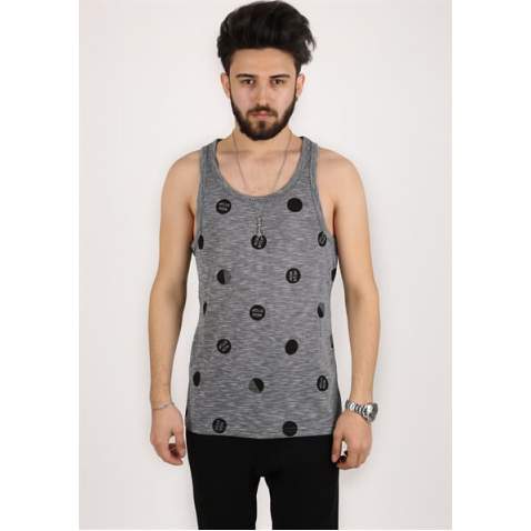 Madmext Men Printed Anthracite Vest 2303 - Antrasit