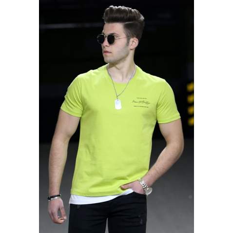 Madmext Green T-shirt for Men 4521 - Yeşil