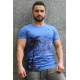 Madmext Blue Printed T-shirt for Men 3026 - Sax mavi