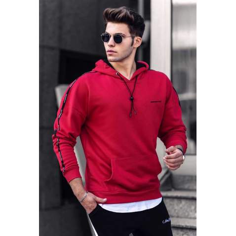 Madmext Red Basic Men's Hoodie 4721 - Kırmızı