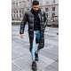 Men Black Long Puffer Jacket - Siyah