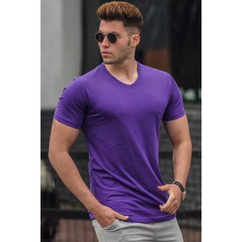 Madmext Men Purple T-shirt 5281 - Mor