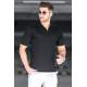 Madmext Men Black Polo T-shirt 5074