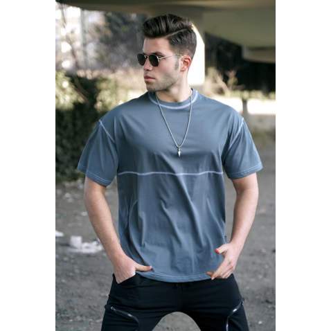 Madmext Men Smoke Gray T-shirt 5360 - Füme