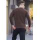 Dark Brown Regular Fit Basic Sweatshirt 5799 - Koyu kahverengi