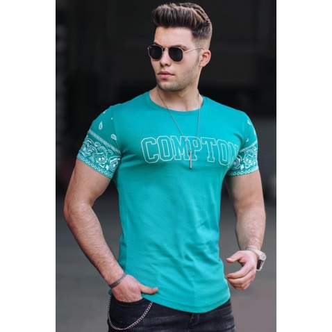 Madmext Men Printed Green T-shirt 4988 - Yeşil