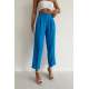 Blue High Waist Basic Trousers MG1554 - Mavi