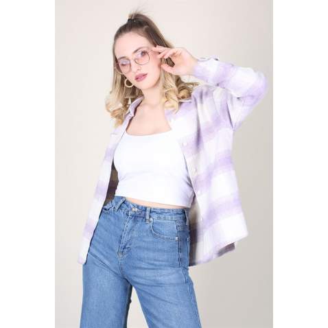 Mad Girls Lilac Lumberjack Shirt MG1200 - Lila