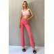 Women Pink Side Slit Cuff Jeans - Pembe