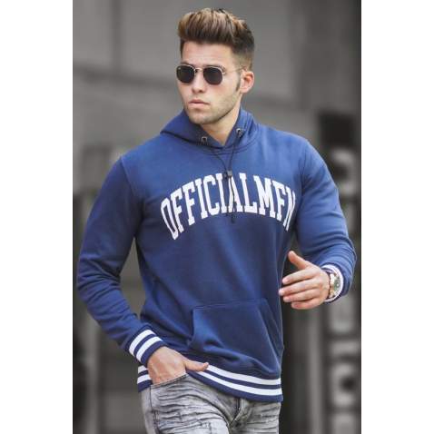 Madmext Men Navy Blue Hoodie Sweatshirt 5287 - Lacivert