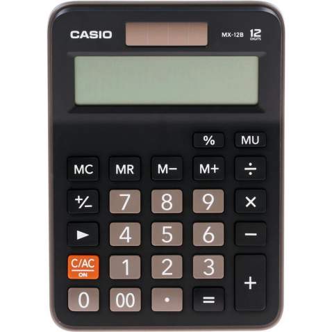 Casio MX-12B-BK Masaüstü 12 Hane Hesap Makinesi