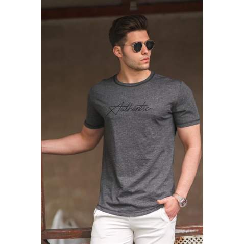 Madmext Men Printed Black T-shirt 5274 - Siyah