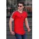 Madmext Men Shoulder Stripe Red T-shirt 4101 - Bordo