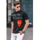 Madmext Men Printed Black T-shirt 5263 - Siyah