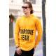 Madmext Yellow Printed Hoodie 4148 - Sarı