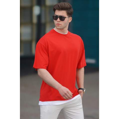 Madmext Red Oversize T-shirt for Men 4978 - Kırmızı