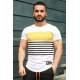 Madmext White Printed T-shirt for Men 3041 - Beyaz