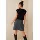 Women Anthracite Basic Skirt Short - Antrasit