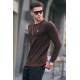 Dark Brown Regular Fit Basic Sweatshirt 5799 - Koyu kahverengi