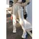 Mad Girls Oversize Elastic Cuffed White Sweatpants MG324 - Beyaz