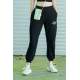 Mad Girls Black Printed Sweatpants MG311 - Siyah