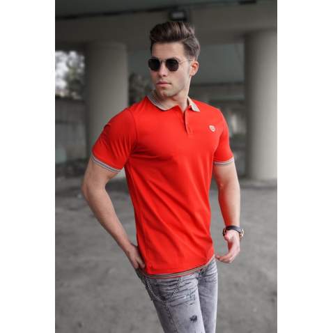 Madmext Men Red Knitted Polo T-shirt 5116 - Kırmızı