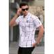 Men Designed White Polo T-Shirt 5887 - Beyaz