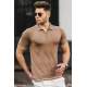 Madmext Men Beige Polo T-shirt 5090 - Bej