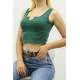 Mad Girls Green Crop Top MG362 - Yeşil