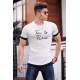 Madmext White Printed T-shirt for Men 4561 - Beyaz