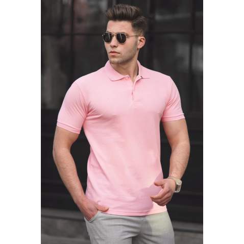 Madmext Men Plain Soft Pink Polo T-shirt 5101 - Pudra