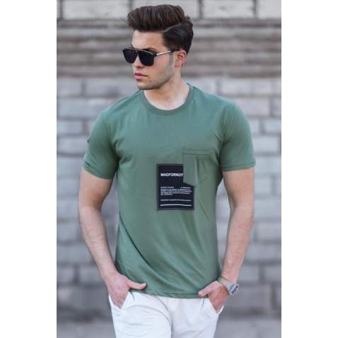 Madmext Men Printed Khaki T-shirt 5271 - Haki