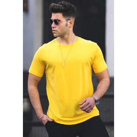 Madmext Men Yellow T-shirt 4951 - Sarı