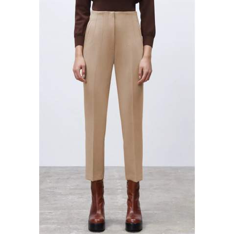 Mad Girls High Waist Beige Trousers MG1331 - Bej