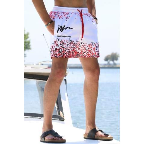 Red Printed Swim Shorts 5782 - Kırmızı