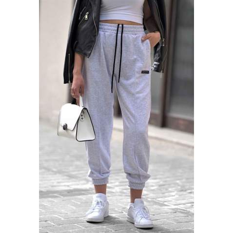 Mad Girls Grey Jogger Sweatpants MG303 - Gri